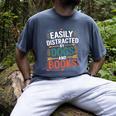 Pet Lover Joke Easily Distracted By Dogs And Books Men Men's Comfort Colors T-Shirt Denim