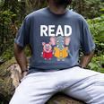 Pig Elephant Reading Cute Book Lover Bookworm Boys Girls Kid Men's Comfort Colors T-Shirt Denim