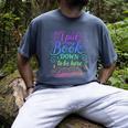 I Put My Book Down To Be Here Whimsical Graphic For Readers Men's Comfort Colors T-Shirt Denim