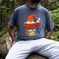 Reading Lover Book Graphic Gnome Men's Comfort Colors T-Shirt Denim