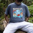 Readsolotl Blue Kawaii Axolotl Book Lover Reading Retro Men's Comfort Colors T-Shirt Denim