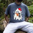 Retro Ghost Reading Book With Cat Bookish Club Christmas Men Women Kids Men's Comfort Colors T-Shirt Denim