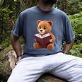 Teddy Bear Reading a Book Men's Comfort Colors T-Shirt Denim