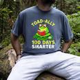 Toad-Ally 100 Days Smarter Frog Reading Book 100 School Day Men's Comfort Colors T-Shirt Denim