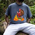 Turkey Reading Books Fall Thanksgiving Teacher Book Men's Comfort Colors T-Shirt Denim Turkey Reading Books Fall Thanksgiving Teacher Book Men's Comfort Colors T-Shirt Denim