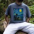 Van Gogh Starry Night Fantasy Reader Dragon Reading Book Men's Comfort Colors T-Shirt Denim Van Gogh Starry Night Fantasy Reader Dragon Reading Book Men's Comfort Colors T-Shirt Denim