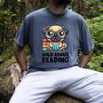 Wild About Reading Book Lover Pug Dog Men's Comfort Colors T-Shirt Denim Wild About Reading Book Lover Pug Dog Men's Comfort Colors T-Shirt Denim