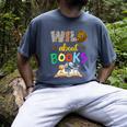 Wild About Reading Books Reader Bookworm Animals Book Lover Men's Comfort Colors T-Shirt Denim