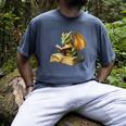 Women's Dragon Bookworm Reading Book Graphic Men's Comfort Colors T-Shirt Denim
