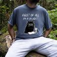 Women's First Of All I’m A Delight Cute Cat Books Coffee Humor Men's Comfort Colors T-Shirt Denim