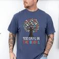 100 Days In The Books Tree Reading Teacher Student 100th Day Men's Comfort Colors T-Shirt Blue Jean