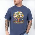 100 Days Of School In The Books Librarian Reading Teacher Men's Comfort Colors T-Shirt Blue Jean