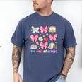100 Days Of School Coquette Bow School Bus Pencil Books Men's Comfort Colors T-Shirt Blue Jean 100 Days Of School Coquette Bow School Bus Pencil Books Men's Comfort Colors T-Shirt Blue Jean