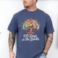 100th Day Of School Books Tree Reading Men's Comfort Colors T-Shirt Blue Jean