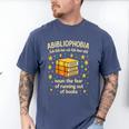 Abibliophobia Book Lover Reading Humor Graphic Men's Comfort Colors T-Shirt Blue Jean