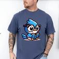 Adorable Book Lover Blue Jay With Reading Glasses Cute Men's Comfort Colors T-Shirt Blue Jean