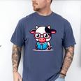 Adorable Book Lover Cow With Reading Glasses Cute Men's Comfort Colors T-Shirt Blue Jean Adorable Book Lover Cow With Reading Glasses Cute Men's Comfort Colors T-Shirt Blue Jean