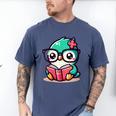 Adorable Book Lover Humming Bird With Reading Glasses Cute Men's Comfort Colors T-Shirt Blue Jean