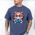 Adorable Book Lover Maine Coon Cat With Reading Glasses Cute Men's Comfort Colors T-Shirt Blue Jean Adorable Book Lover Maine Coon Cat With Reading Glasses Cute Men's Comfort Colors T-Shirt Blue Jean