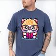 Adorable Book Lover Persian Cat With Reading Glasses Cute Men's Comfort Colors T-Shirt Blue Jean Adorable Book Lover Persian Cat With Reading Glasses Cute Men's Comfort Colors T-Shirt Blue Jean