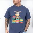 Adorable Donkey With Heart Sitting On Colorful Book Stack Men's Comfort Colors T-Shirt Blue Jean Adorable Donkey With Heart Sitting On Colorful Book Stack Men's Comfort Colors T-Shirt Blue Jean