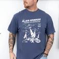 Alien Abduction UFO Lovers Comic Book Style Shirt Men's Comfort Colors T-Shirt Blue Jean