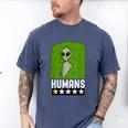 Alien Avoids Humans Sarcastic Introvert Humor Men's Comfort Colors T-Shirt Blue Jean