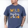 Animal Print Read A Book Character Kids Wild About Reading Men's Comfort Colors T-Shirt Blue Jean Animal Print Read A Book Character Kids Wild About Reading Men's Comfort Colors T-Shirt Blue Jean