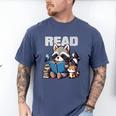 Animals Raccoon Reading Book Librarian Across America Kids Men's Comfort Colors T-Shirt Blue Jean