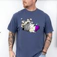 Asexual Book Lover LGBT Reading Pride Ace Flag Daisy Men's Comfort Colors T-Shirt Blue Jean