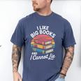 I Like Big Books Cannot Lie Librarian Reading Teacher Men's Comfort Colors T-Shirt Blue Jean