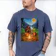 Bigfoot And Alien Reading Books Campfire Halloween Men's Comfort Colors T-Shirt Blue Jean Bigfoot And Alien Reading Books Campfire Halloween Men's Comfort Colors T-Shirt Blue Jean