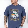 Book Adventure Library Student Teacher Book Men's Comfort Colors T-Shirt Blue Jean
