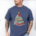 Book Christmas Tree For Librarians Book Lovers Men's Comfort Colors T-Shirt Blue Jean