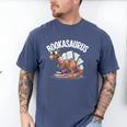 Book Dinosaur T-Rex Bookworm Dino Book Reading Men's Comfort Colors T-Shirt Blue Jean