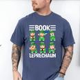 Book Leprechaun St Patrick's Day Library Librarian Reading Men's Comfort Colors T-Shirt Blue Jean