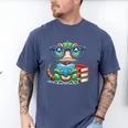 Book Lover Reading Iguana Men's Comfort Colors T-Shirt Blue Jean