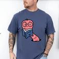 Book Worm Pun Read Reading Librarian America Men Women Kids Men's Comfort Colors T-Shirt Blue Jean