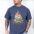 All Booked For Christmas Book Lovers Xmas Tree Lights Men's Comfort Colors T-Shirt Blue Jean