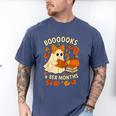 Books And BER Months Fall Librarian Reading Halloween Men's Comfort Colors T-Shirt Blue Jean