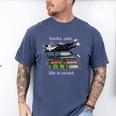 Books Cats Life Is Sweet Cats Books Lover Men Women Men's Comfort Colors T-Shirt Blue Jean