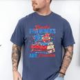 Books Fireworks And Freedom 4th Of July Book Lover Men's Comfort Colors T-Shirt Blue Jean