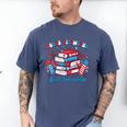 Books Fireworks And Freedom Independence Day Book Lover Men's Comfort Colors T-Shirt Blue Jean