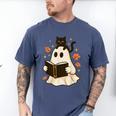 Books Ghost Reading Book Halloween Library Cat Fall Men's Comfort Colors T-Shirt Blue Jean Books Ghost Reading Book Halloween Library Cat Fall Men's Comfort Colors T-Shirt Blue Jean