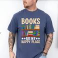 Books Are My Happy Place Men's Comfort Colors T-Shirt Blue Jean