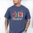 Books Are My Love Language Men's Comfort Colors T-Shirt Blue Jean