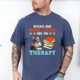 BOOKS AND MAINE COONS ARE MY THERAPY Main Coon Men's Comfort Colors T-Shirt Blue Jean