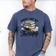 Books Are My Therapy Bookworm Reading Men's Comfort Colors T-Shirt Blue Jean