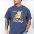 Books Are My Therapy Cozy Reading Chair Artwork Men's Comfort Colors T-Shirt Blue Jean