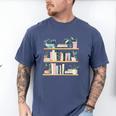 Bookshelves With Books & Plants Premium Men's Comfort Colors T-Shirt Blue Jean
